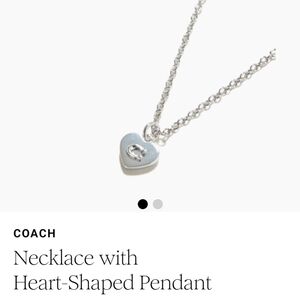 Coach Silver Heart Pendant Necklace